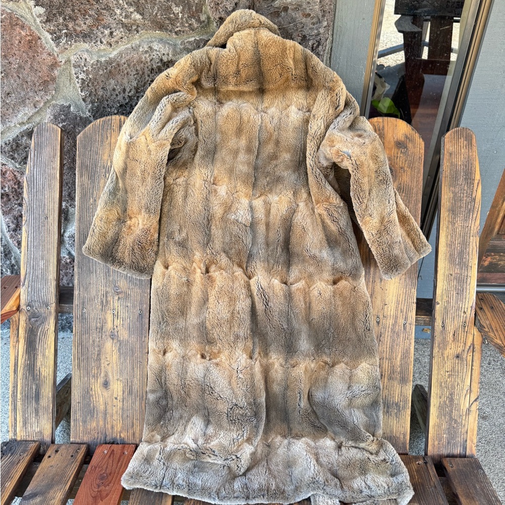 Neiman Marcus Plush Faux Fur Coat in Brown and Cream